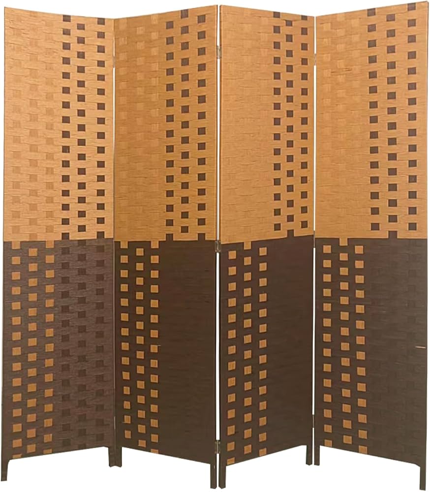 木製ブラウン4つ折れパーテーショ和風 衝立 木製ブラウン4つ折れ